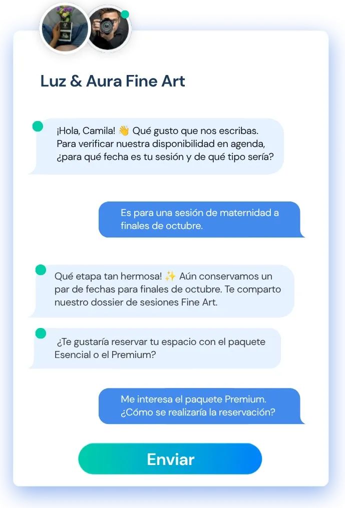 Recepcionista IA para Fotografía