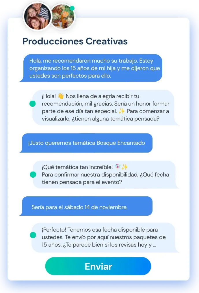 Recepcionista IA para Productoras de eventos