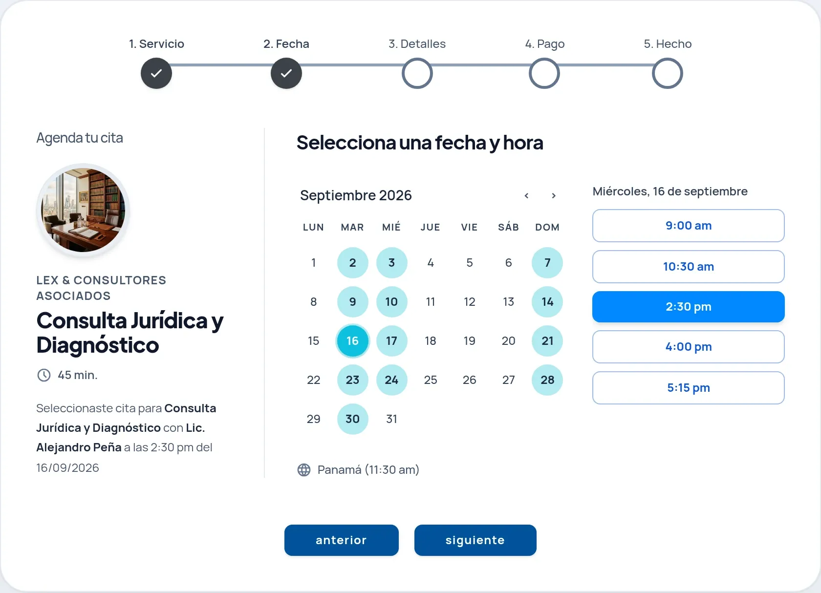 Agenda conectada para Bufetes de abogados