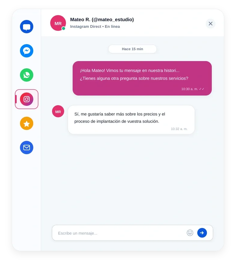 Instagram DM y Messenger