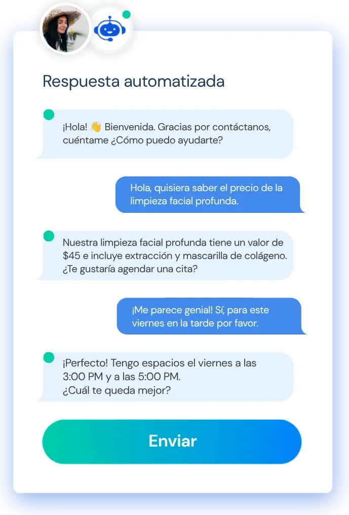 Recepcionista IA con atención y cualificación de prospectos en tiempo real