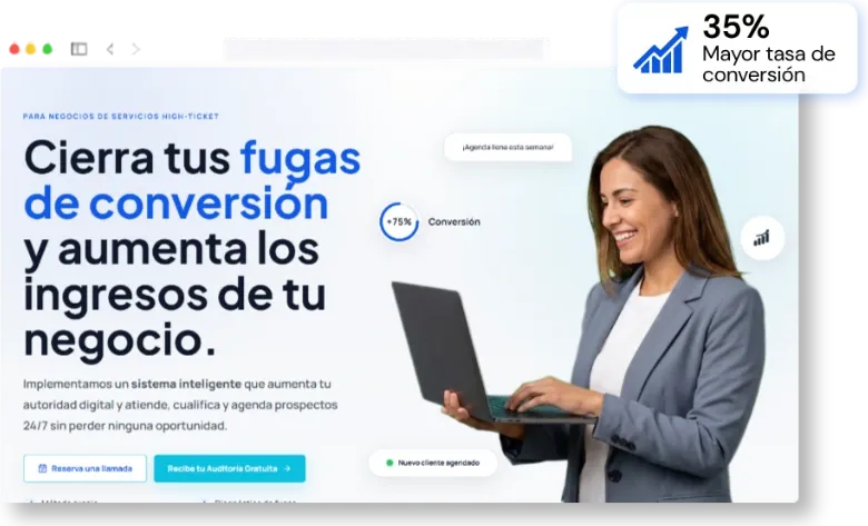Web de alta conversión con diseño enfocado en captura estructurada de prospectos