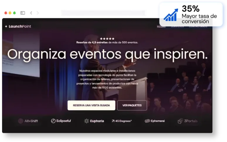 Web de alta conversión para Productoras de eventos