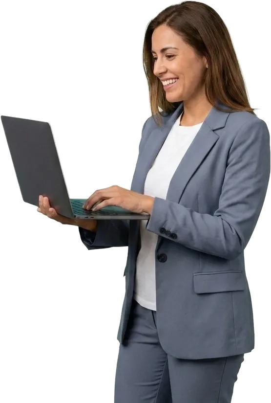 Profesional operando sistema de crecimiento desde su laptop